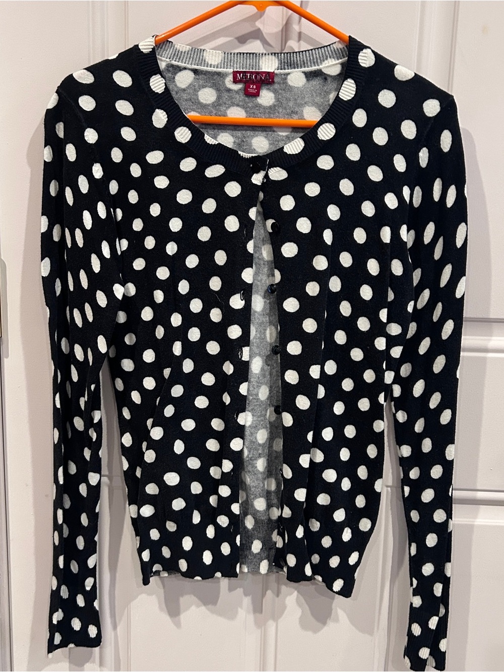 Merona Black and White Polka Dot Women's Cardigan